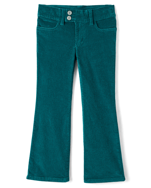 Pantalon bootcut en velours côtelé taille basse pour filles