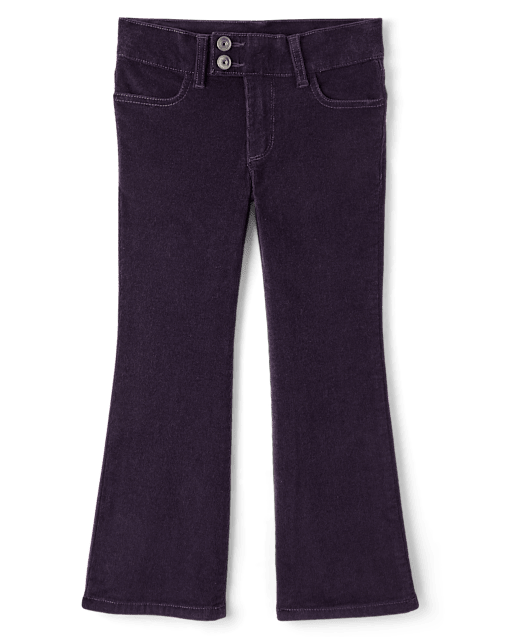 Pantalon bootcut en velours côtelé taille basse pour filles