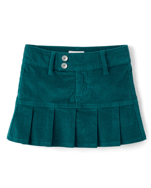Girls Pleated Corduroy Skort