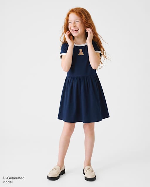 Girls Bear Ringer Dress