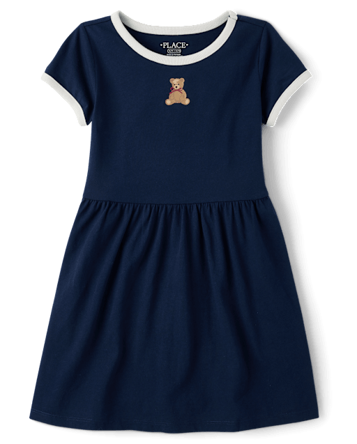 Girls Bear Ringer Dress