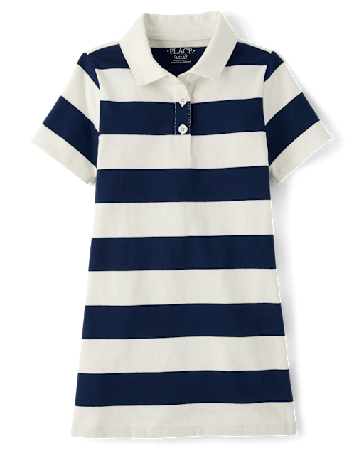 Girls Striped Rugby Polo Dress