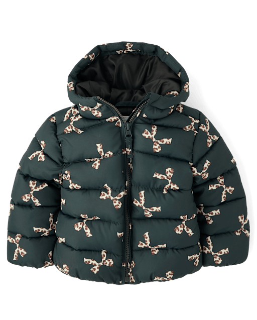 Toddler Girls Print Hooded Puffer Jacket