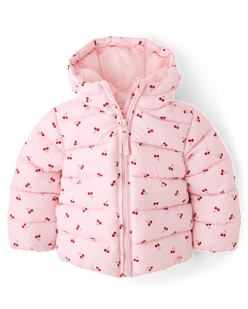 Toddler Girls Print Hooded Puffer Jacket