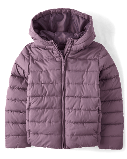 Girls Quilted Hooded Puffer Jacket