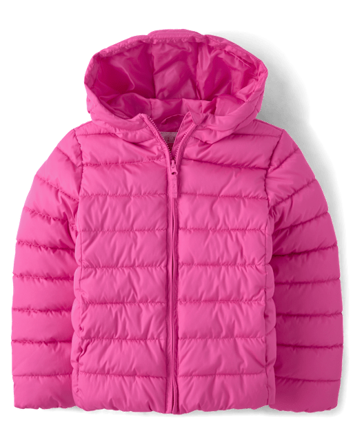 Girls Quilted Hooded Puffer Jacket