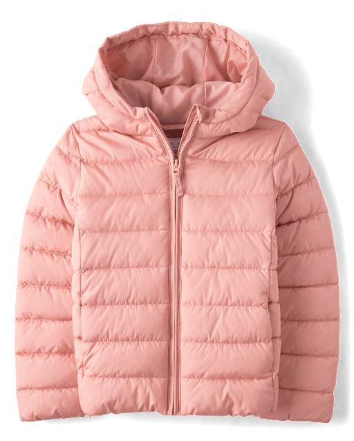 Girls Quilted Hooded Puffer Jacket