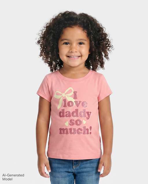 Baby And Toddler Girls Love Daddy Graphic Tee