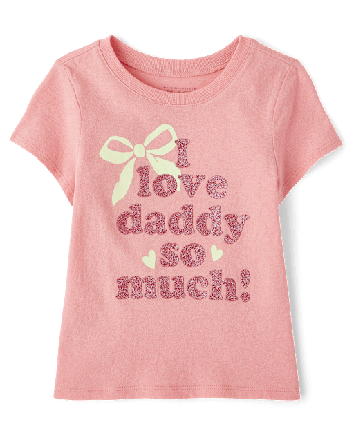 Baby And Toddler Girls Love Daddy Graphic Tee