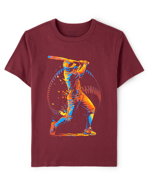 Boys Baseball Player Graphic Tee