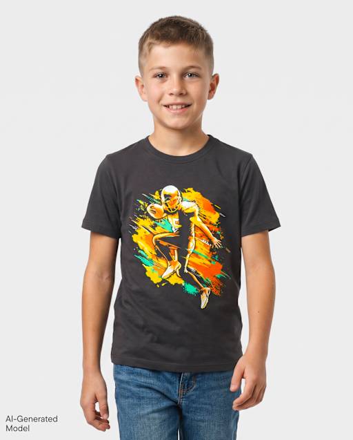 Boys Football Player Graphic Tee