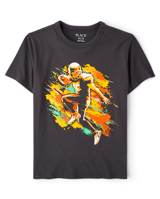 Boys Football Player Graphic Tee