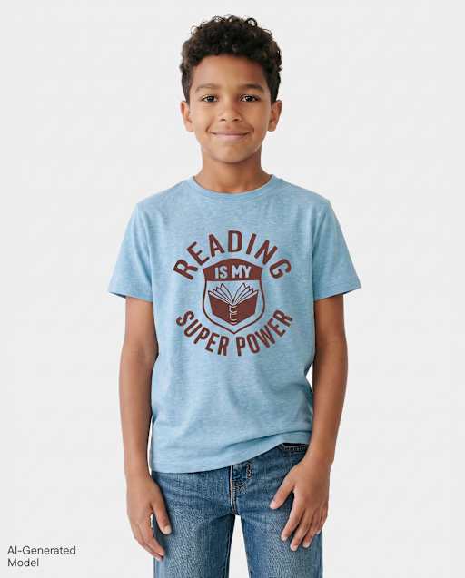 Boys School Reading Super Power Graphic Tee