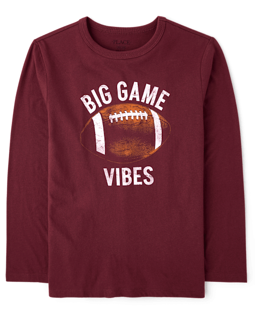 Boys Big Game Vibes Football Graphic Tee