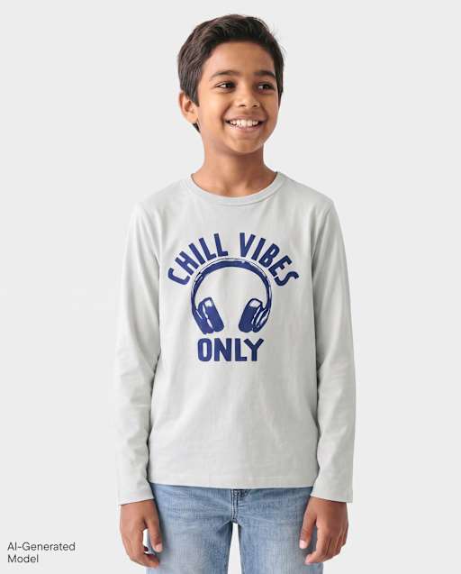 Boys Chill Vibes Only Graphic Tee