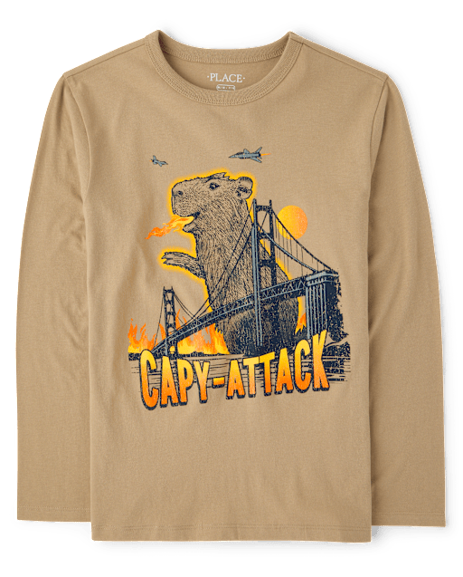 Boys Capybara Astronaut Graphic Tee