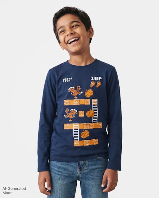 Boys Thanksgiving Video Game Graphic Tee