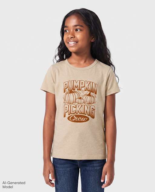Kids Matching Family Pumpkin Picking Crew Graphic Tee