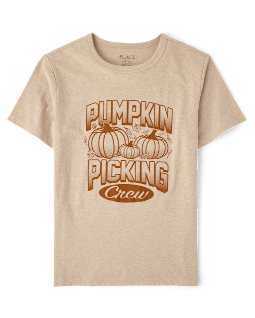 Kids Matching Family Pumpkin Picking Crew Graphic Tee