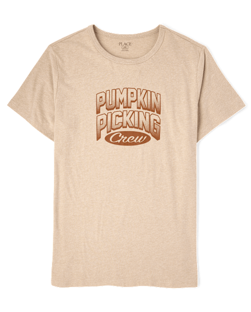 Adult Matching Family Pumpkin Picking Crew Graphic Tee