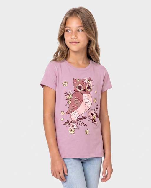 Girls Owl Graphic Tee