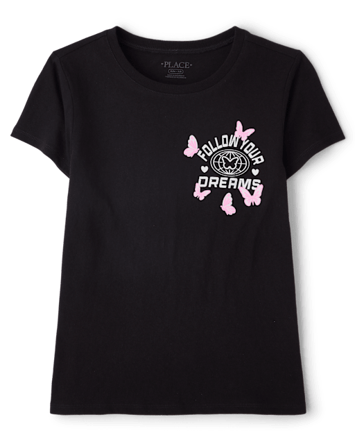 T-shirt graphique « Filles, suivez vos rêves »