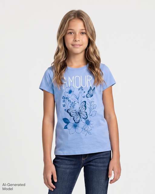 Girls Amour Butterfly Graphic Tee