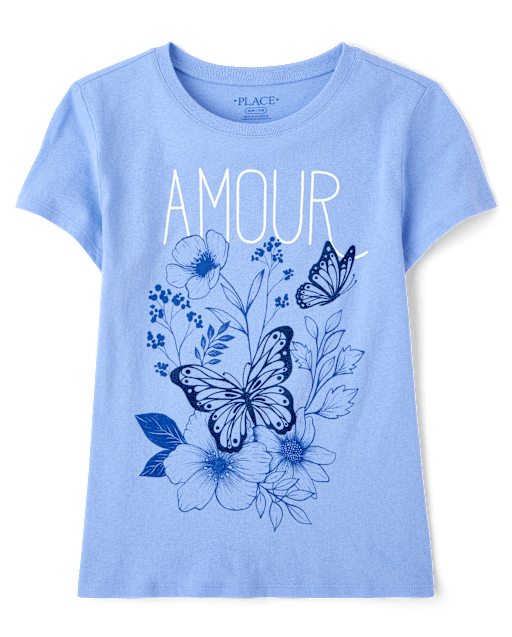 Girls Amour Butterfly Graphic Tee