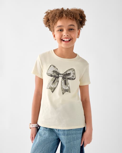 Girls Disco Bow Graphic Tee