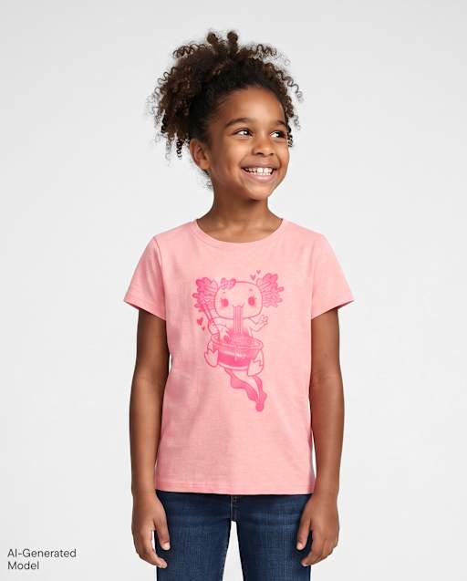 Girls Axolotl Graphic Tee