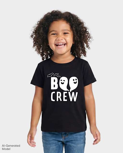 Baby And Toddler Matching Family Glow Halloween Boo Crew Graphic Tee
