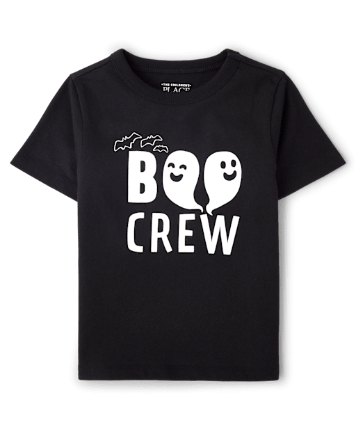 Baby And Toddler Matching Family Glow Halloween Boo Crew Graphic Tee
