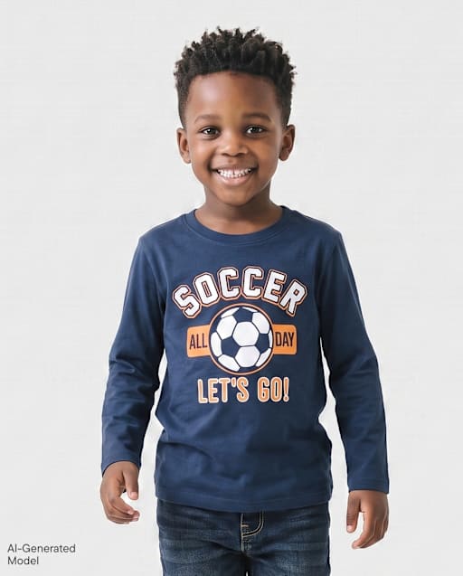Baby And Toddler Boys Soccer Graphic Tee