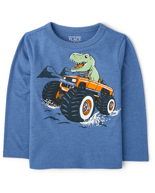Baby And Toddler Boys Dino Monster Truck Graphic Tee