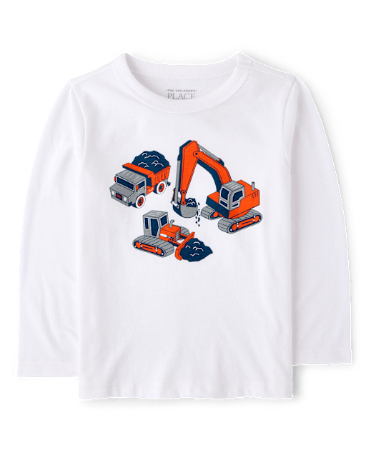 Baby And Toddler Boys Construction Vehicles Graphic Tee