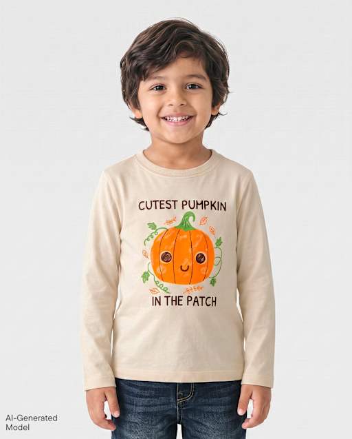 T-shirt à motif citrouille pour bébés et petits garçons