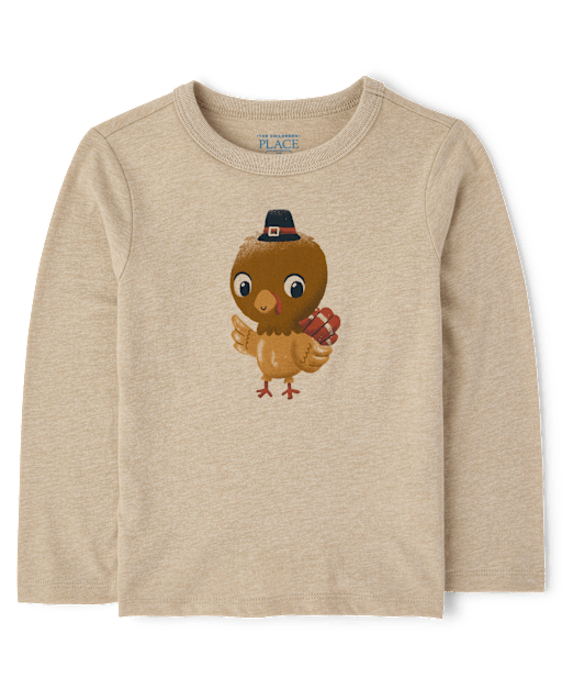 T-shirt graphique dinde de Thanksgiving pour bébés et petits garçons