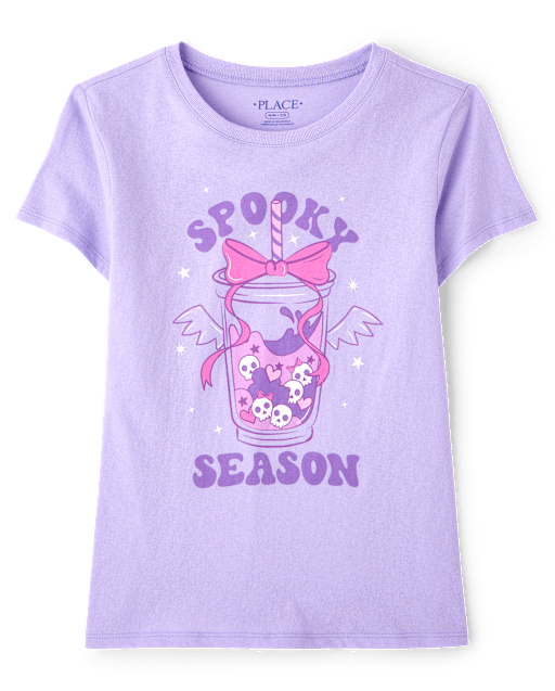 Girls Halloween Spooky Season Graphic Tee