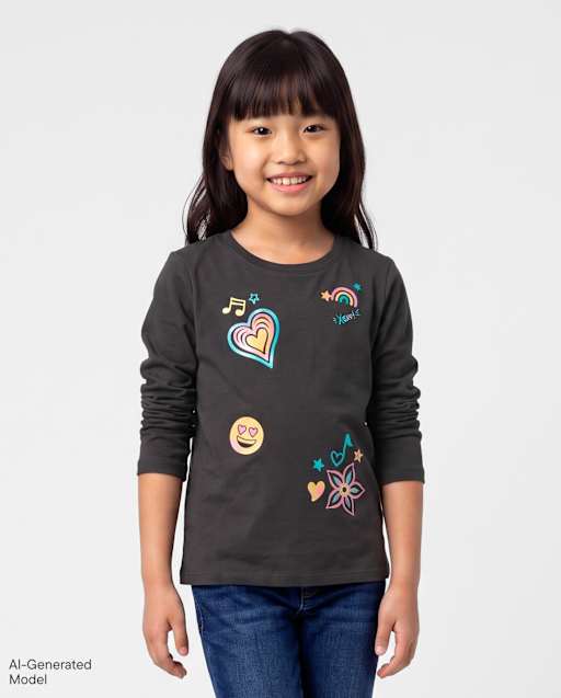 Girls Doodles Graphic Tee