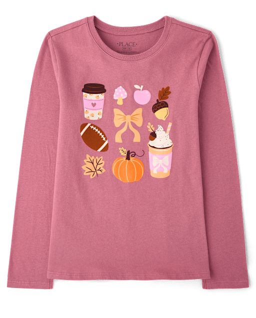 Girls Fall Icons Graphic Tee