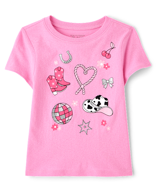 Baby And Toddler Girls Western Doodle Graphic Tee