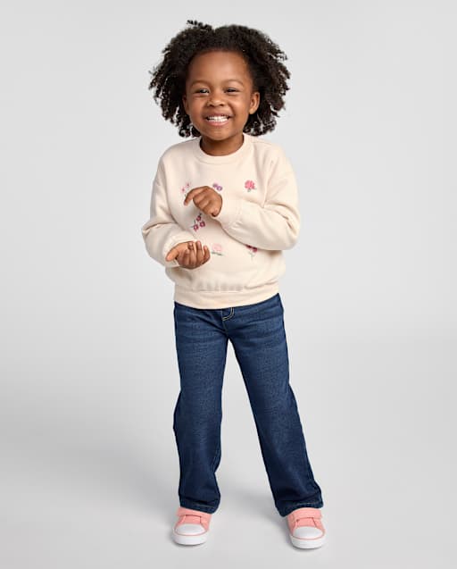 Pantalon de survêtement large en molleton français pour petites filles