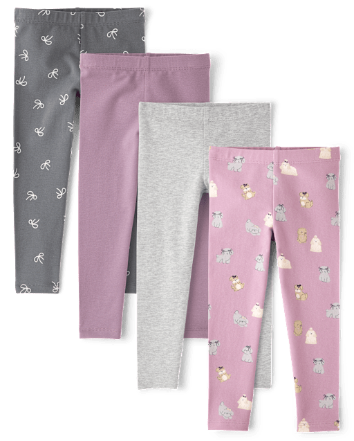 Toddler Girls Dog Leggings 4-Pack
