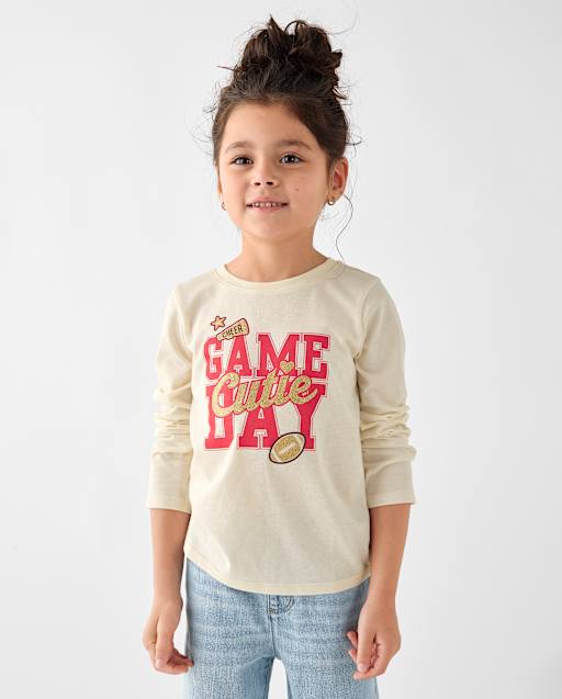 Baby And Toddler Girls Game Day Graphic Tee