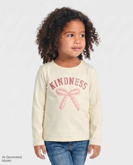 Baby And Toddler Girls Kindness Graphic Tee