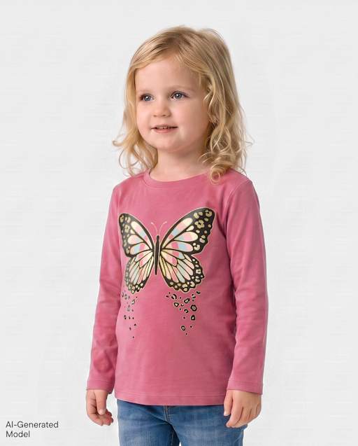 Baby And Toddler Girls Butterly Graphic Tee