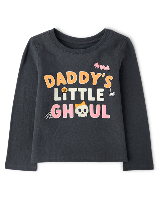Baby And Toddler Girls Glow Halloween Daddy's Ghoul Graphic Tee