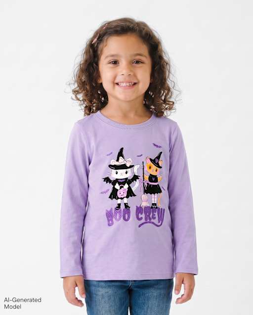 Baby And Toddler Girls Halloween Boo Crew Graphic Tee