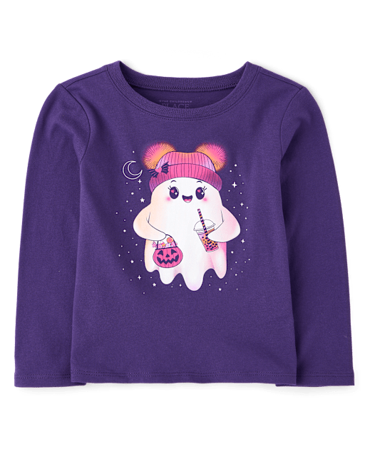 Baby And Toddler Girls Halloween Ghost Graphic Tee