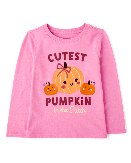 Baby And Toddler Girls Cutest Pumpkin Graphic Tee